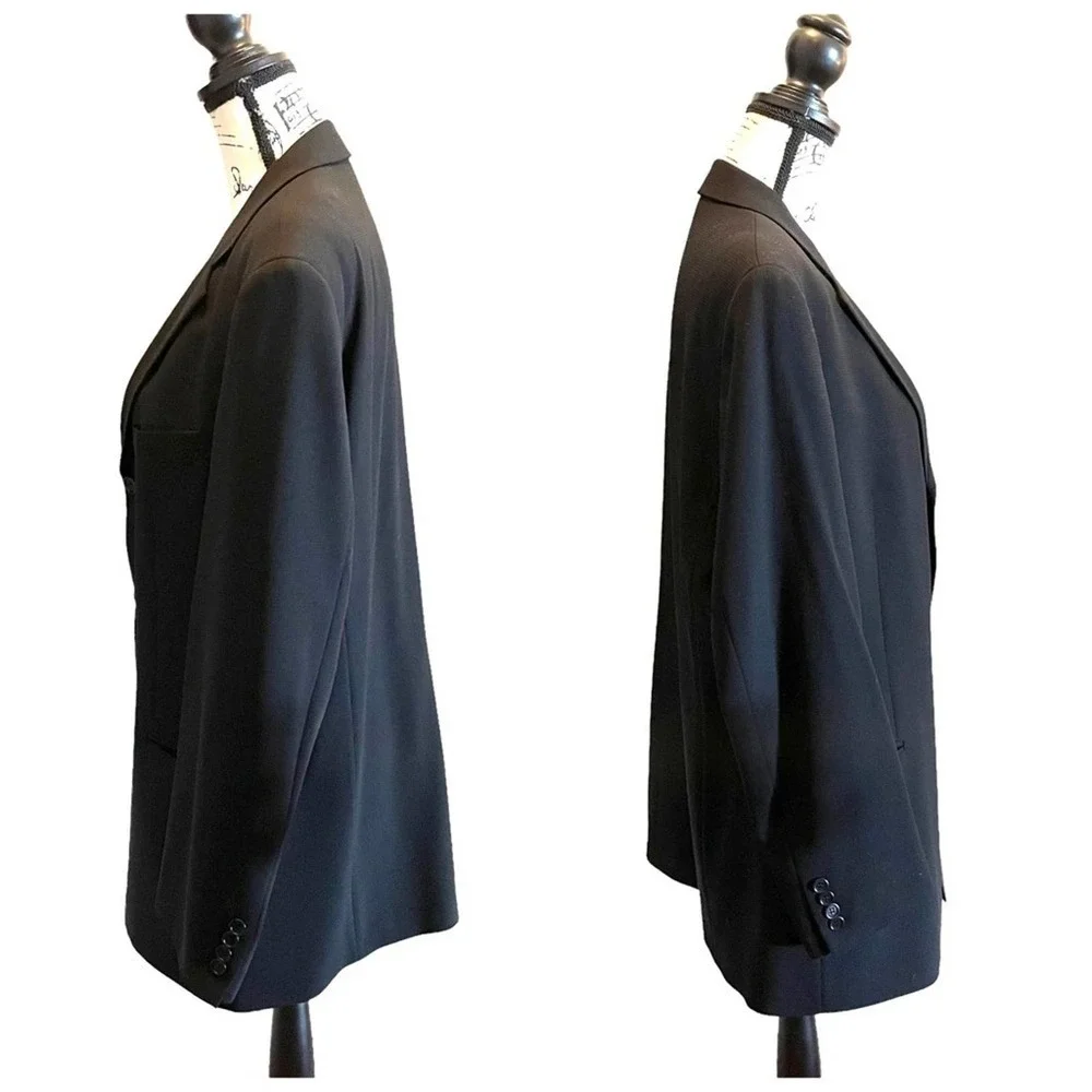 HUGO BOSS Suit Blazer Jacket Black Size 42R Wool Einstein Formal USA